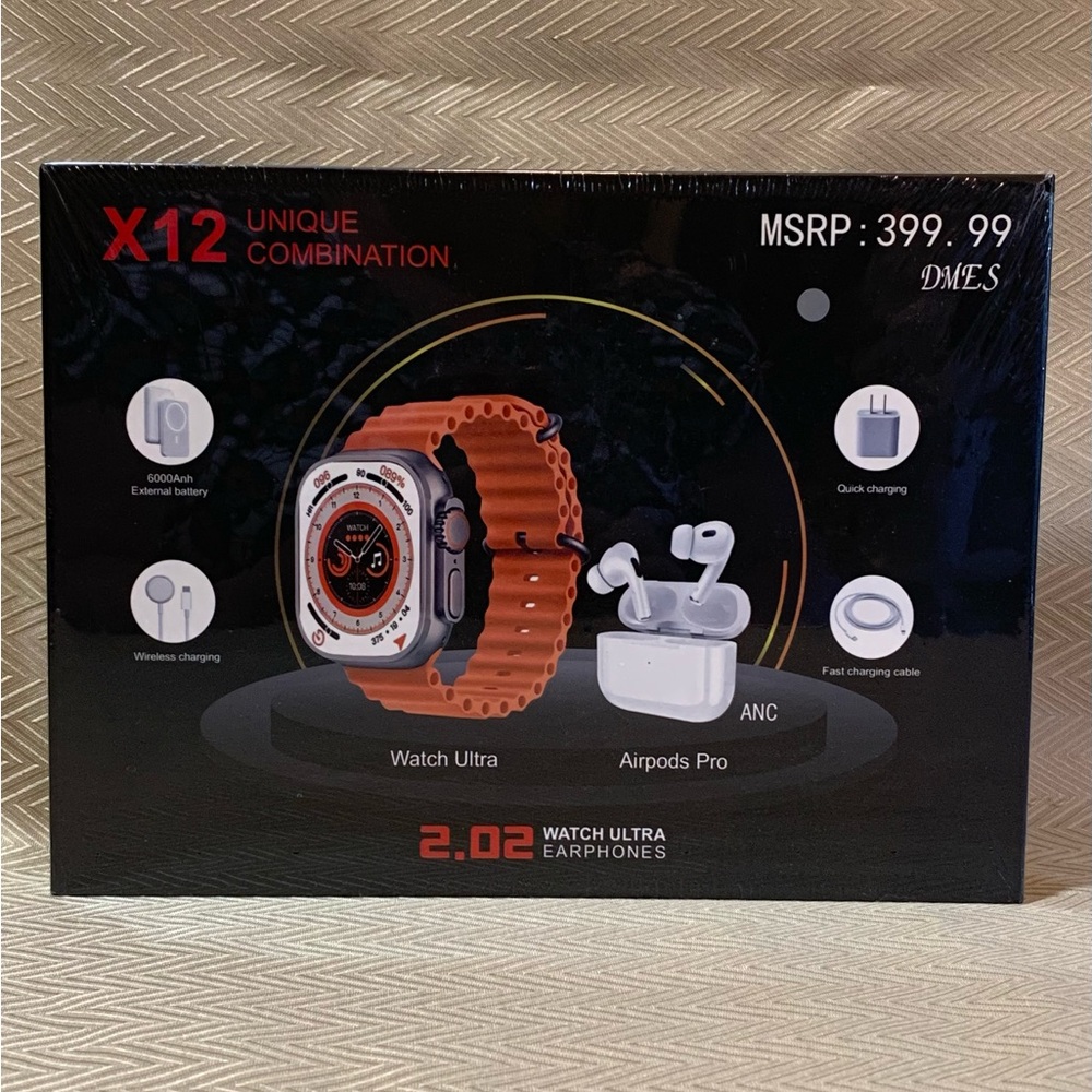 X12 Ultra Watch and AirPod Pro Combo